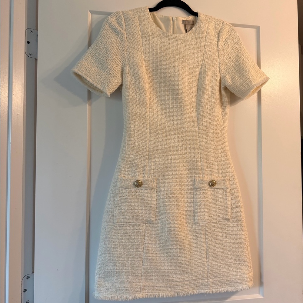 H&M Cream Tweed Mini Dress